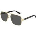 Lunettes sur Grenoble : Lunettes de soleil Gucci GG0529S Lunettes de soleil, Or/Gris, 60 mm Dor&eacute;