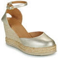 Chaussures d&eacute;contract&eacute;es femme sur Grenoble : Espadrilles Unisa CAMEO Dor&eacute;