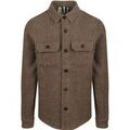 Chemises/chemisettes sur Grenoble : Chemise Profuomo Surchemise Textured Laine Marron