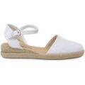 Chaussures d&eacute;contract&eacute;es femme sur Grenoble : Espadrilles Pisamonas Espadrilles &Agrave; Compens&eacute; En Lin Fin Blanc