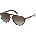 Lunettes sur Grenoble : Lunettes de soleil Tom Ford FT0447 JACOB Lunettes de soleil, Havana/Fum&eacute;e, 60 mm